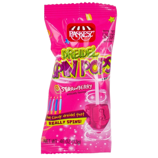 KOSHER STRAWBERRY DREIDEL SPIN POPS PASKESZ 13 GR.