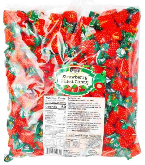 KOSHER STRAWBERRY FILLED CANDY PASKESZ 907 GR.