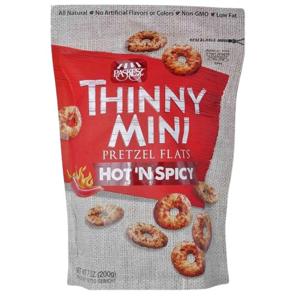 KOSHER THINNY MINI PRETZEL FLATHOT N SPICY 200 GR.