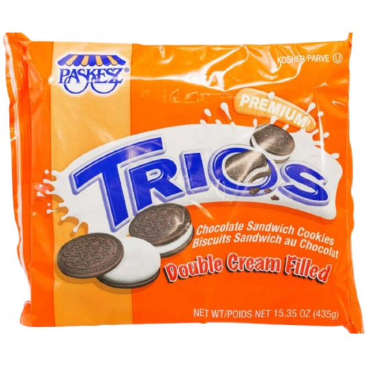 KOSHER TRIOS DOUBLE CREAM SANDWICH COOKIES 405 GR.