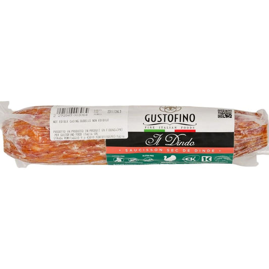 KOSHER TURKEY DRY SALAMI IL DINDO GLATT GF SL 350 GR. 