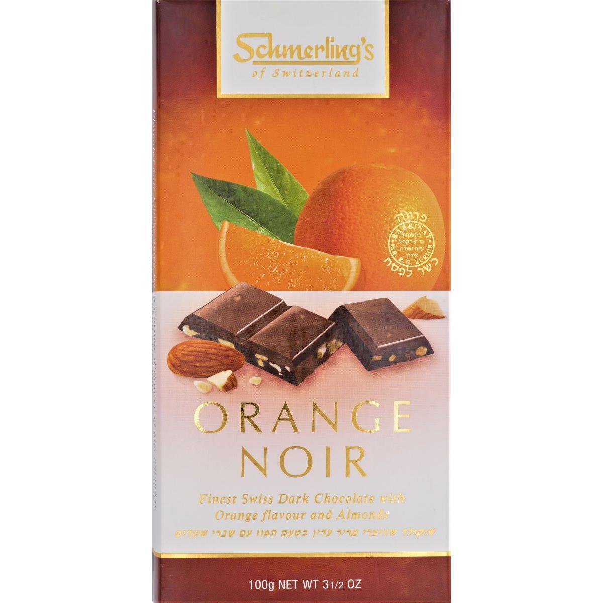 ORANGE NOIR 100 GR. SHMERLING KOSHER SWISS CHOCOLATE