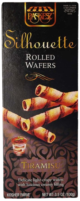 KOSHER ROLLED WAFER TIRAMISU SILHOUETTE  100 GR.