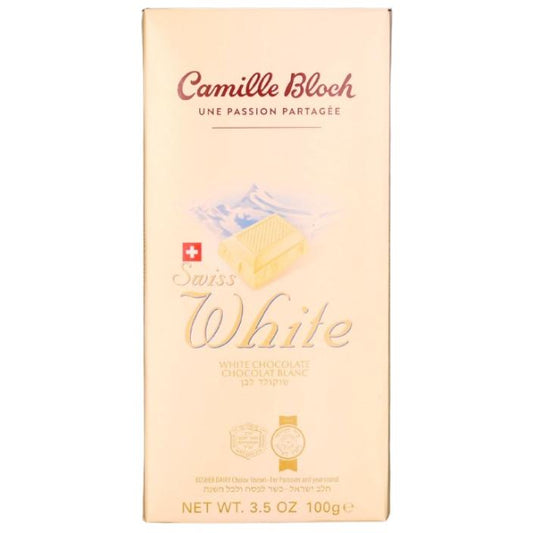 SWISS WHITE CAMILLE BLOCH  KOSHER SWISS CHOCOLATE 100 GR.