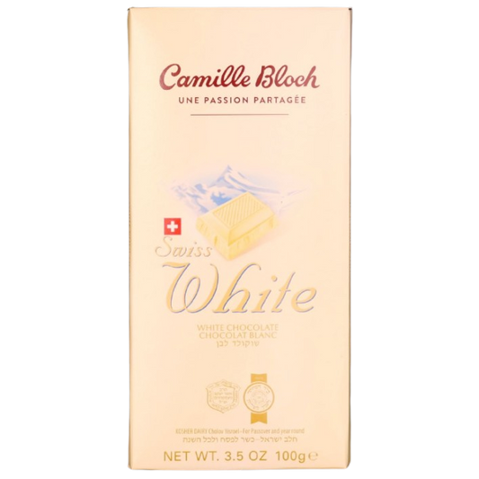 SWISS WHITE CAMILLE BLOCH  KOSHER SWISS CHOCOLATE 100 GR.