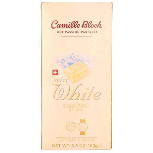 SWISS WHITE CAMILLE BLOCH  KOSHER SWISS CHOCOLATE 100 GR.