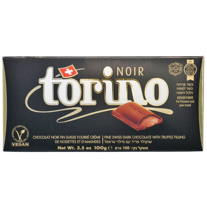 TORINO NOIR CAMILLE BLOCH KOSHER SWISS CHOCOLATE 100 GR.